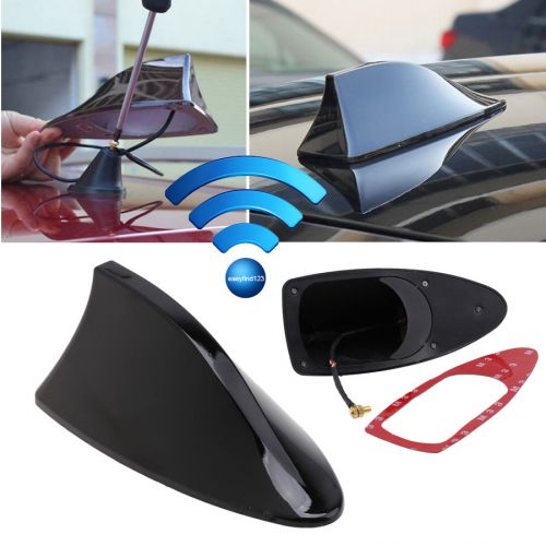 Black roof radio am/fm signal shark fin aerial antenna replacement fit most car