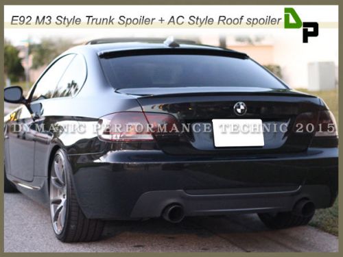 #668 jet black color trunk spoiler &amp; roof spoiler for bmw e92 3-series 2dr 07-13