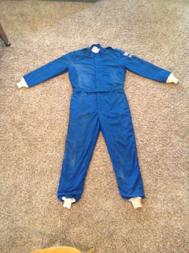 Men&#039;s filler safey blue one piece zip up racing fire suit size xl