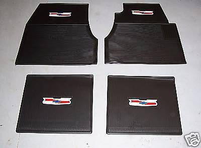 1955 1956 1957 chevy black crest rubber floor mats belair hardtop sedan