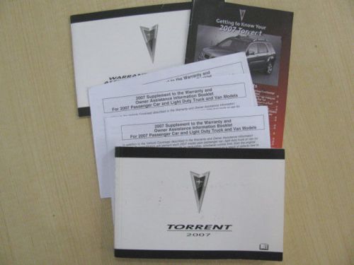 2007 pontiac torrent owner&#039;s manual part # 15860878 a first printing