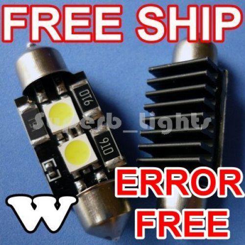 2x white 36mm smd led festoon lights canbus no error