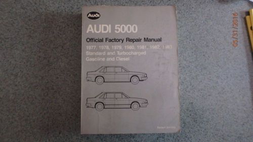 Audi 5000 official factory repair manual 1977-1983 standard &amp; turbocharged