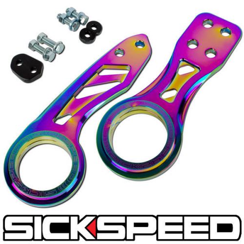 Aluminum front rear bumper strength tow hook set neo chrome p6