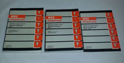 1992 pontiac grand am factory service manuals (3 volume set)