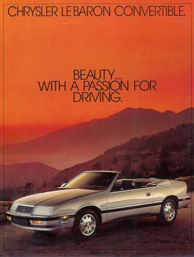 1987 chrysler  lebaron convertible  brochure