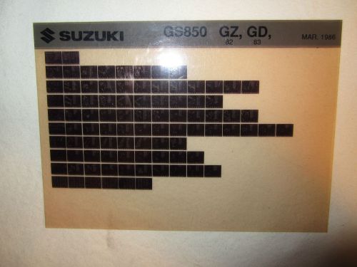 1982-1983 suzuki motorcycle gs850 gz gd microfiche parts catalog gs 850