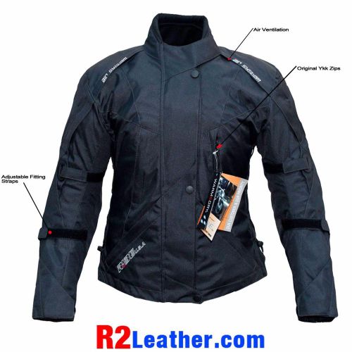 Ladies textile riding motorcycle jacket black