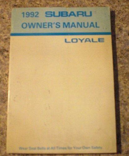Used 1992 subaru loyale owners manual