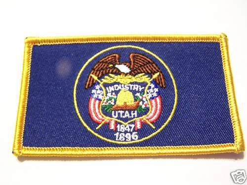 #0619 motorcycle vest patch utah state flag