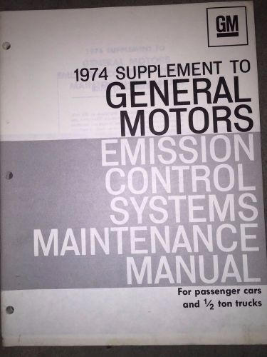 1974 general motors emission control systems maintenance manual