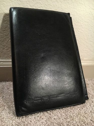 Porsche owners manual black leather portfolio bifold cover storage (only case)