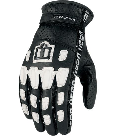 Icon 1000 turnbuckle skelly mens leather motorcycle gloves black 2xl xxl 2x