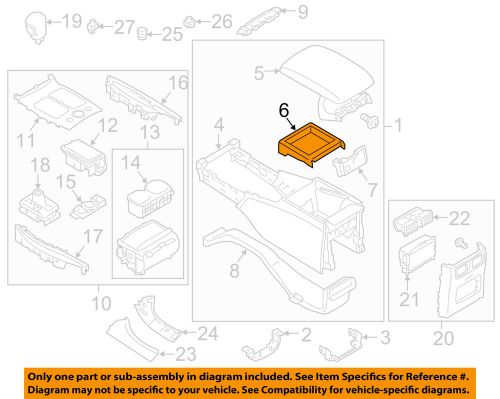 Infiniti nissan oem 11-13 m56 center console-tray 969a11ma0a