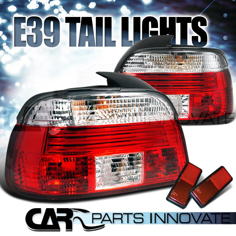 Bmw 97-00 e39 528i 540i m5 5-series tail lights rear brake lamp red clear