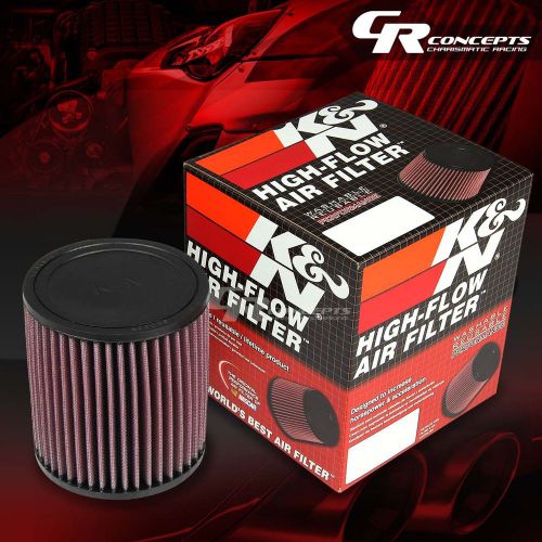 K&amp;n kn round straight 3&#034; rubber flange air intake filter+clamp 5&#034; height ru-2430