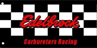 Edelbrock carburetor racing flag banner 4x2 feet