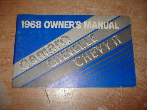 1968 chevy camaro chevelle chevy ii owners manual original rare glovebox book ss