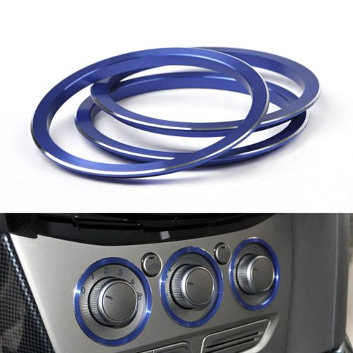 For 2012 focus air-condition adjustment knobs button cover trim ring 3pcs blue