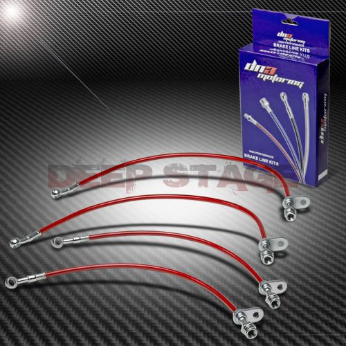 Braided hose racing brake line for 02-06 rsx dc5/-06 civic si/-12 crz/tsx red