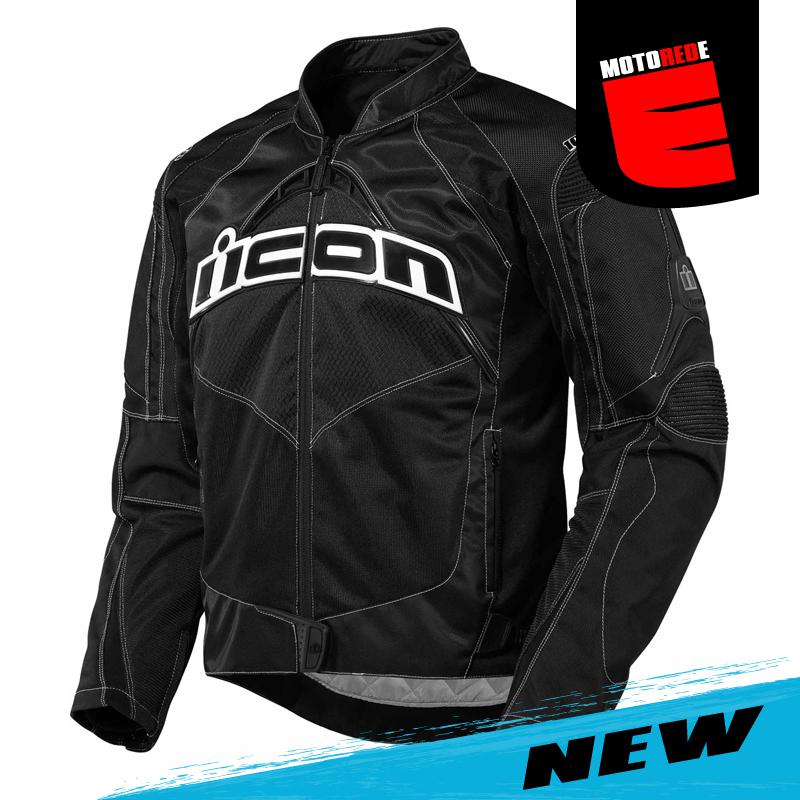 Icon contra motorcycle textile jacket black white xlarge xl