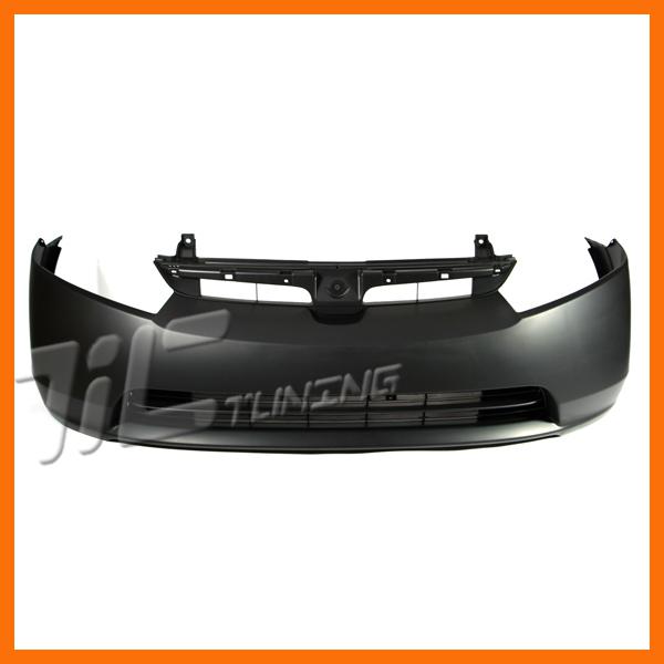 06-08 honda civic dx/lx/ex/hybrid front bumper cover primered black plastic