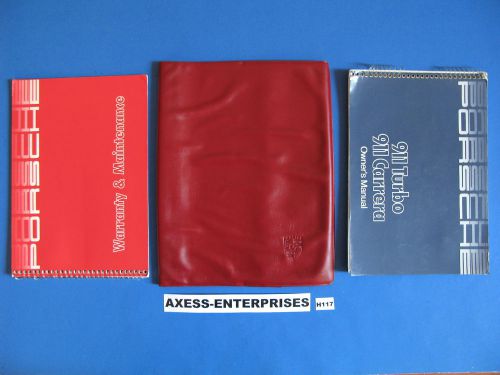 1986 porsche 911 turbo / 911 carrera owners manuals drivers books pouch set h117