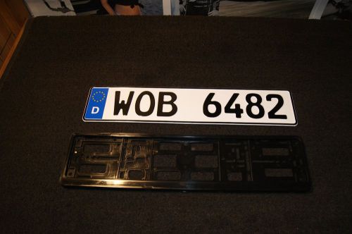 German european license plate tag and frame