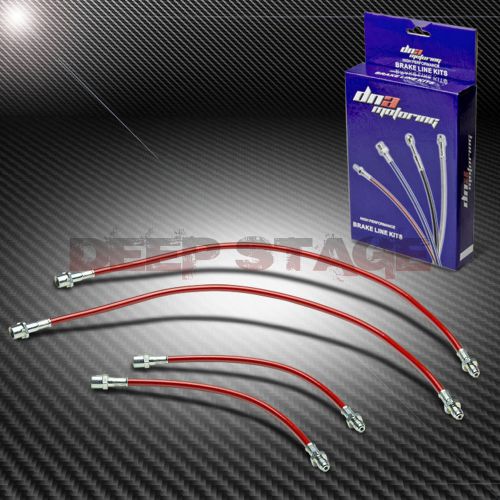 Stainless braided hose race brake line for 90-95 toyota mr2 sw20 turbo w20 red