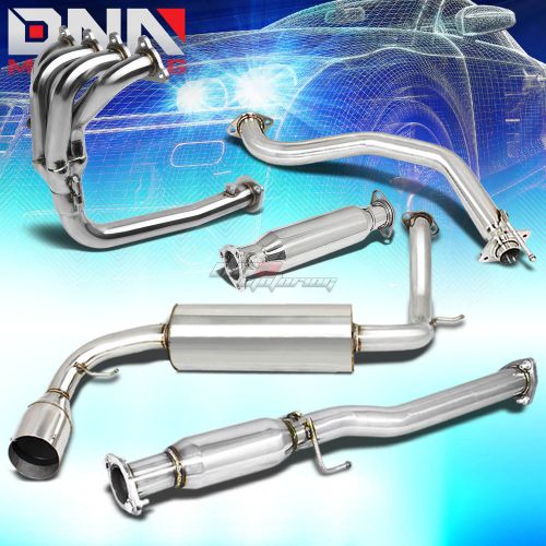 For cr-x ed 4.5&#034;muffler tip performance catback+4-1 header manifold+pipe exhaust