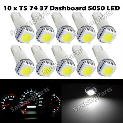 10 white bright 12v led wedge instrument panel light bulb lamp 37 73 74 for ford