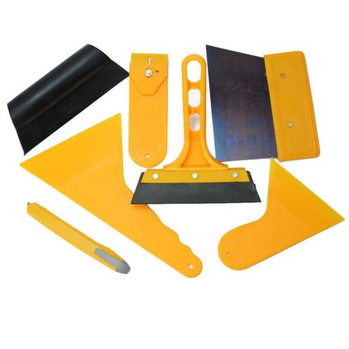 7pcs car auto window scraper wrapping tint vinyl film squeegee cleaning tool kit