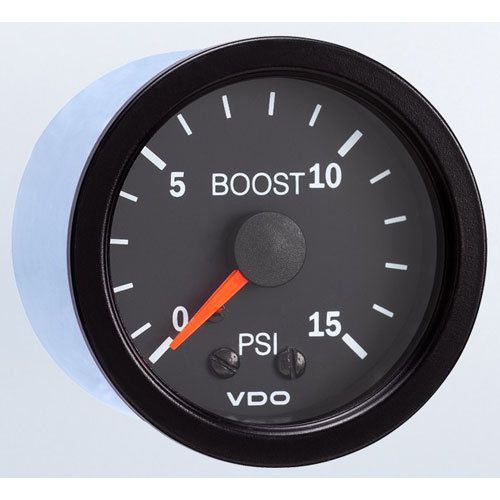Vdo 150-1011 vision boost gauge 2-1/16&#034; mechanical 15 psi