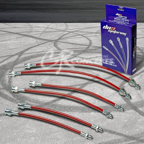 High performance stainless steel braided brake line 84-85 mazda rx7 fb 13b red