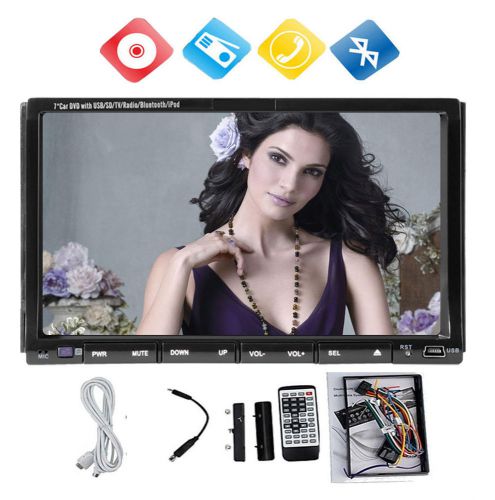7&#034; touchscreen double 2din car stereo dvd cd mp3 player bluetooth radio ipod pc