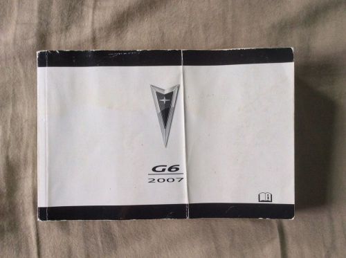 2007 pontiac g6 owners manual-fast free shipping!