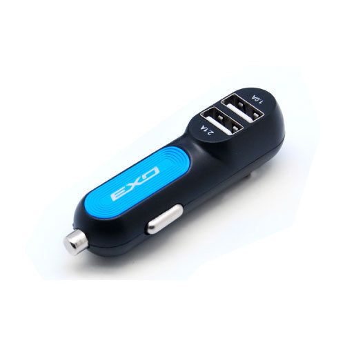 Autocom exo high quality car 2usb quick charge 12v/24v 3100ma black blue