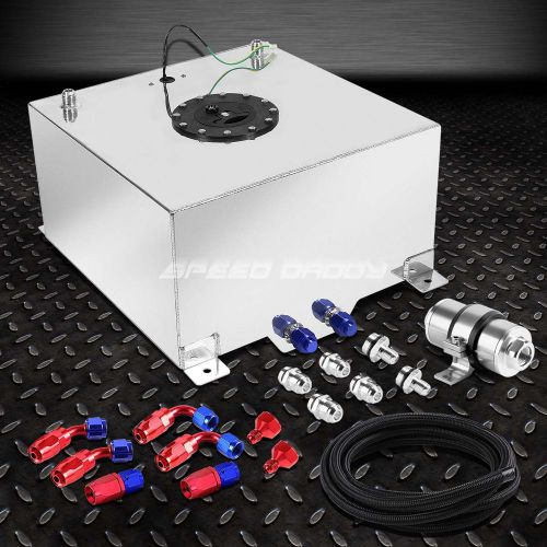 15.5 gallon/59l aluminum fuel cell tank+feed line kit+30 micron filter silver