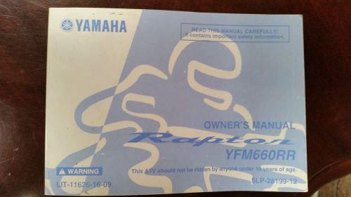 Oem yamaha raptor 660 owners manual lit-11626-16-09