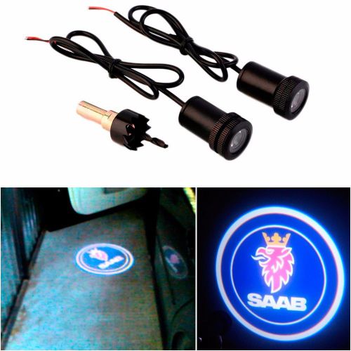 Led projector logo emblem symbol sign badge under door step courtesy light saab