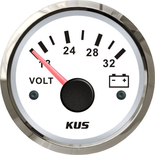 52mm white kus 24v voltmeter (sv-ky13101) 18-32vdc signal