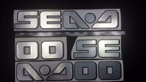 Sea doo boat emblem 33&#034; stickers set - black chrome