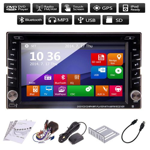 Gps navigation hd double 2din car stereo cd dvd player bluetooth ipod mp3 radio