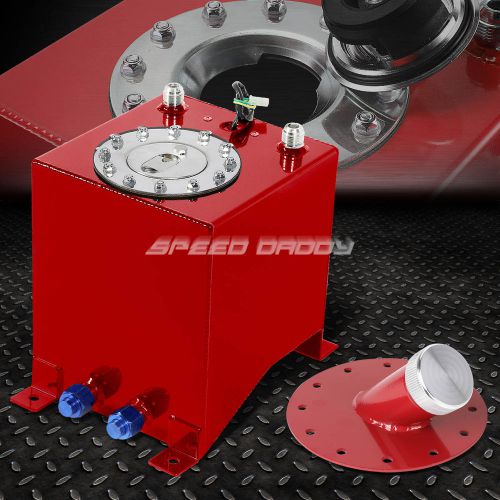 2.5 gallon/9.5l red aluminum fuel cell tank+cap+level sender+45° fast fill neck