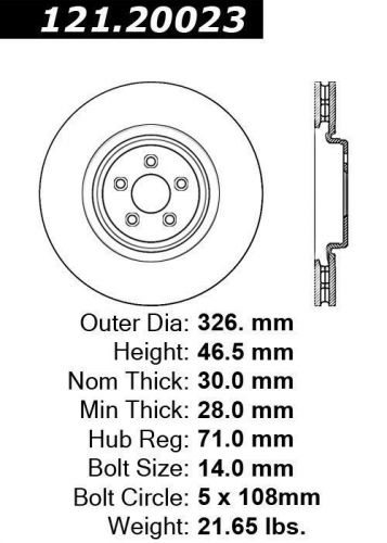 Centric 121.20023 front brake rotor