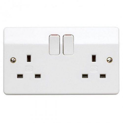 Purchase MK Double Plug Sockets K2747 WH 13A 2G DP Switch Socket in ...