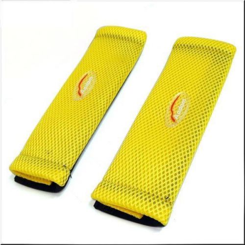 Car seat belt cover shoulder pads yellow black x 2 pieces