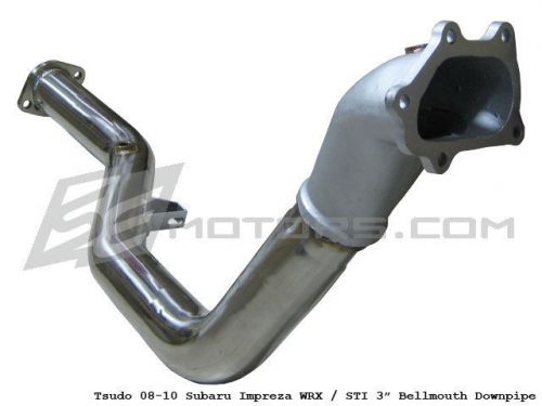 Subaru sti 08 09 10 11 12 13 3&#034; tsudo cat-less bellmouth down pipe wrx  downpipe