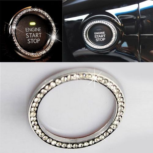 White auto decoration accessories car button start switch diamond ring 4.2cm 1*