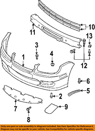 Dodge oem 5288834aa front bumper & grille-plug